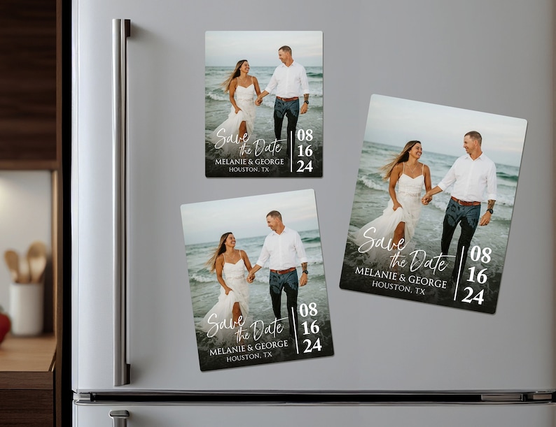 Unique Wedding Magnetic Invitation/Personalized Save the Date Photo Wedding Magnets/Photo Custom Wedding Save the Date Magnetic Invitation image 7