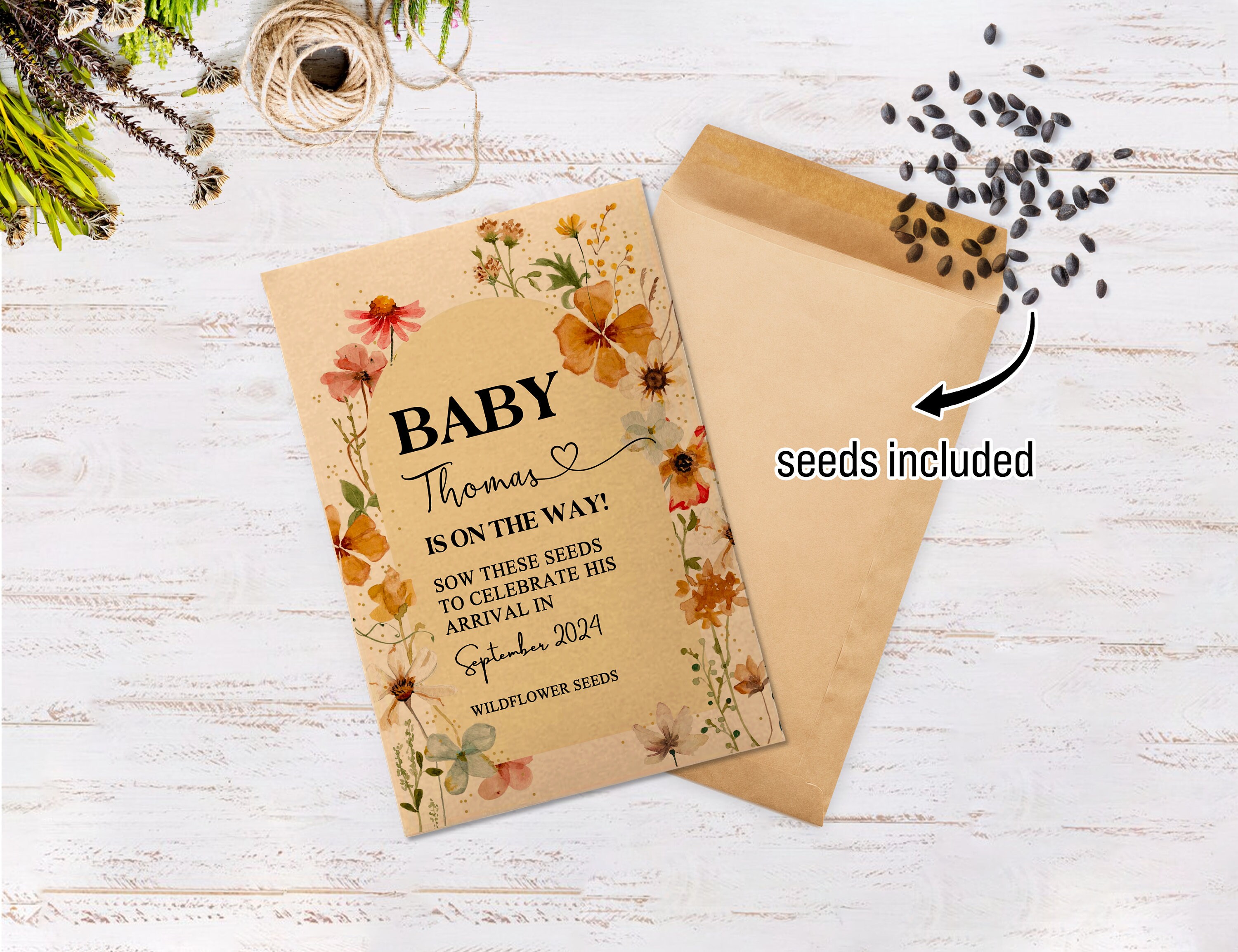 Fumete 50 Sets Baby Shower Party Favors For Guests Baby In Bloom Seed