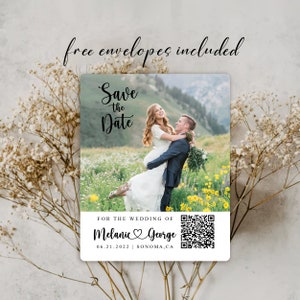 QR Code Save The Date Magnets Wedding Invitation RSVP Card Magnet Custom Wedding Magnets Wedding Invites with QR Code Unique Save our Dates