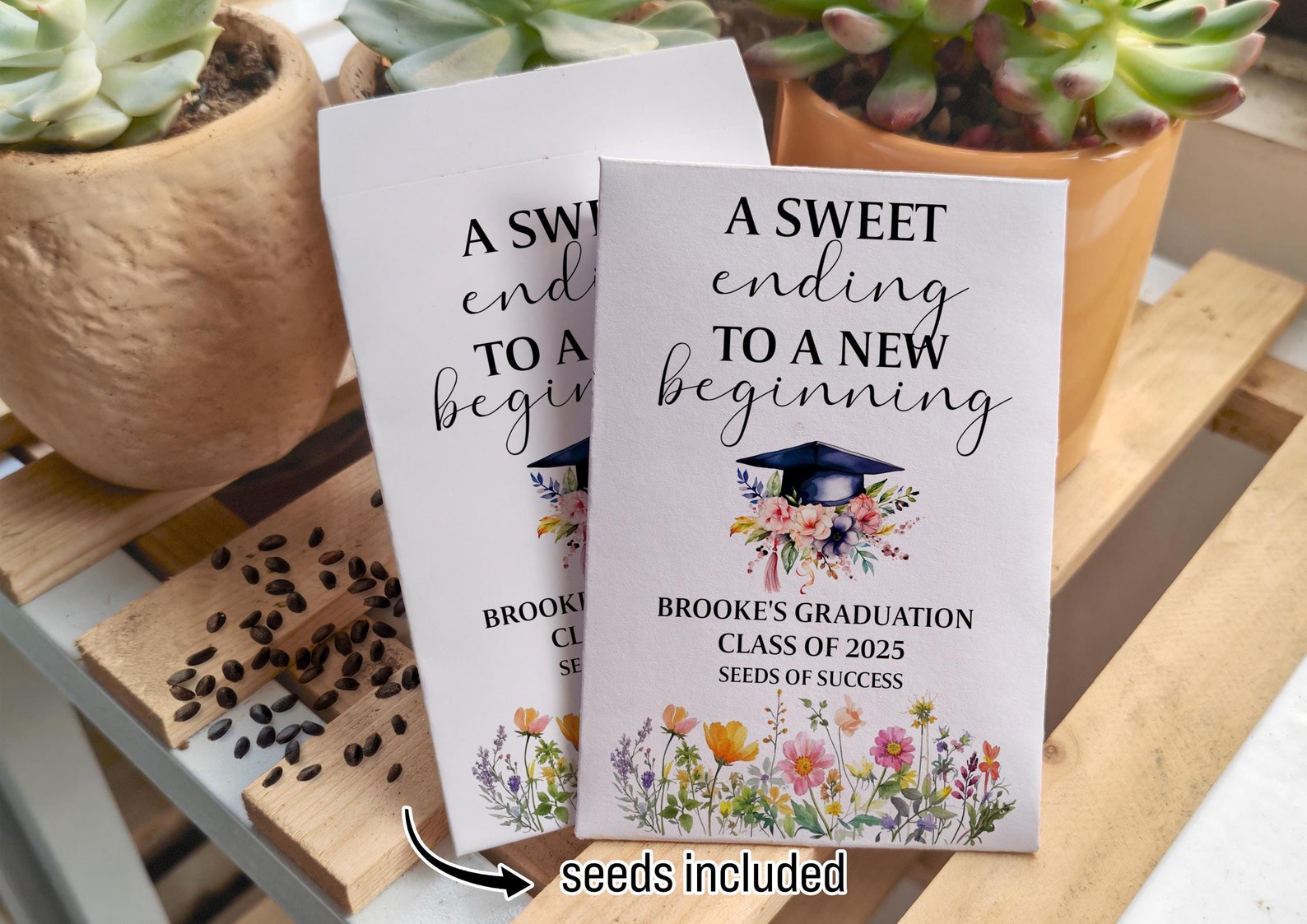 Grad Packet Custom Graduation Seed Packets/graduation Party Favors/blooming Future ...