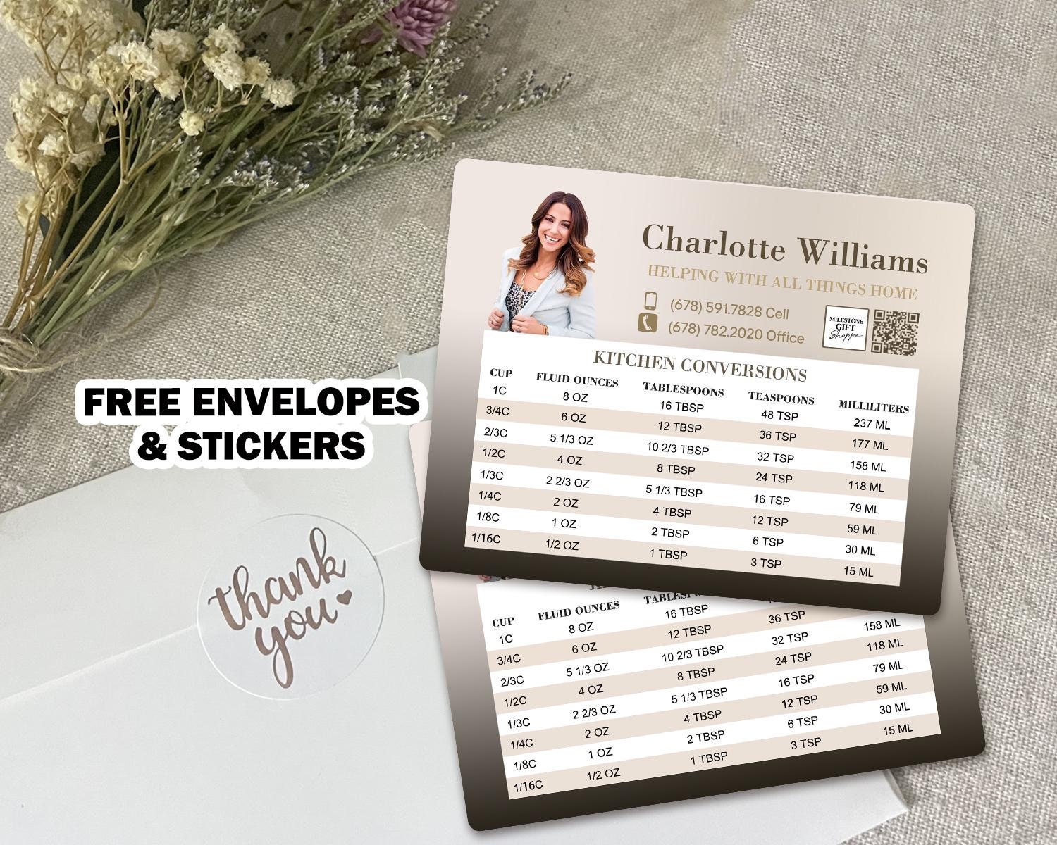 Custom Marketing Magnets/Bulk Fridge Magnets/Kitchen Conversions Chart/Waterproof Refrigerator Magnets/Real Estate Business Cards Magnets