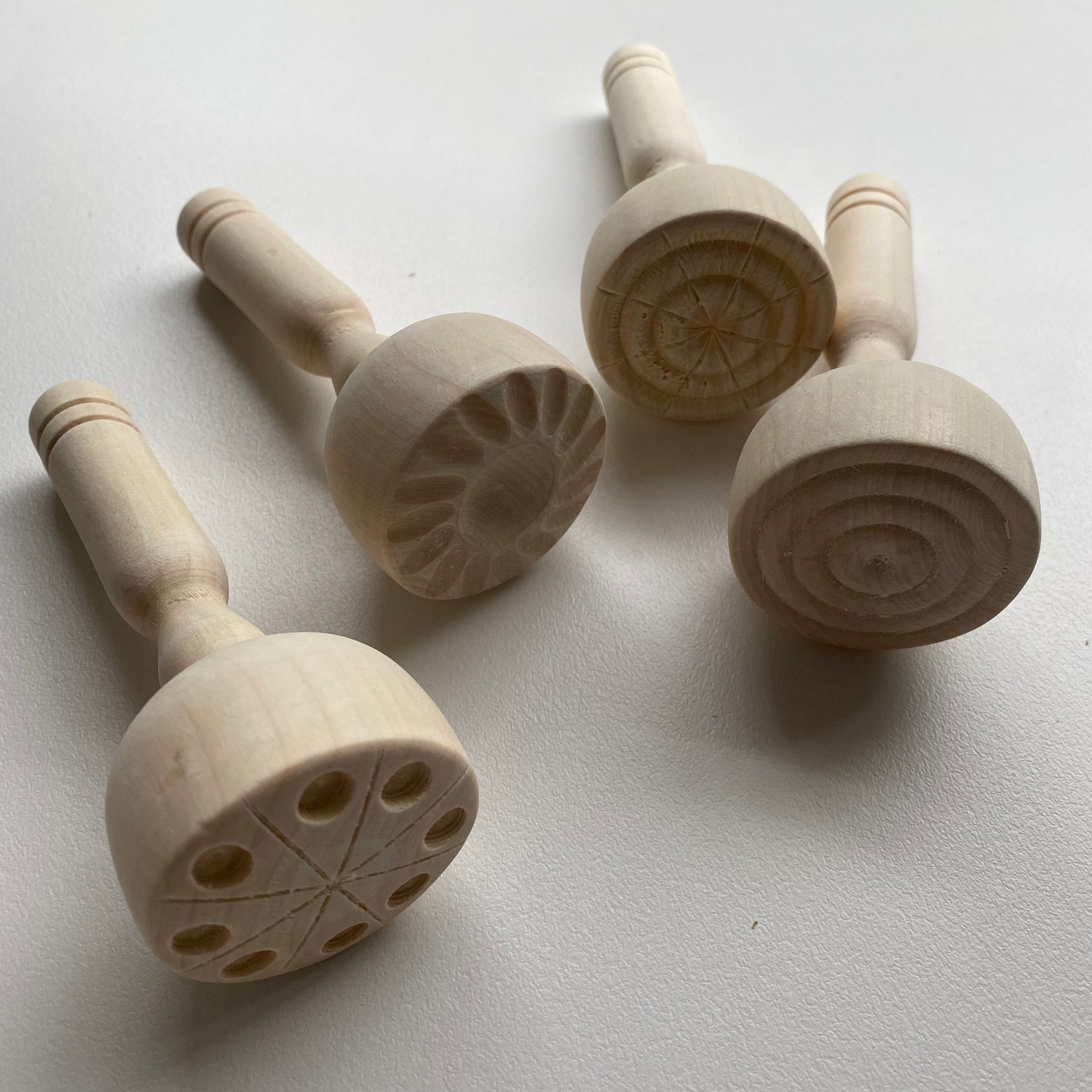 Individual Patterned Dough Stampers Wooden Perfect for Etsy