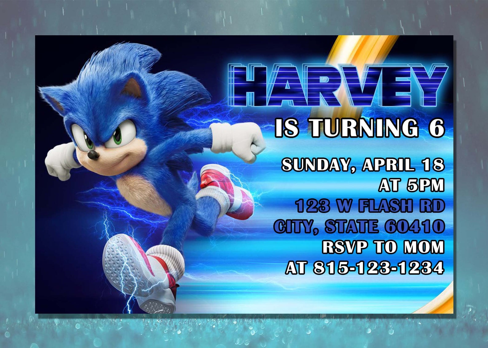 Invitation d'anniversaire Sonic carte d'anniversaire Etsy France