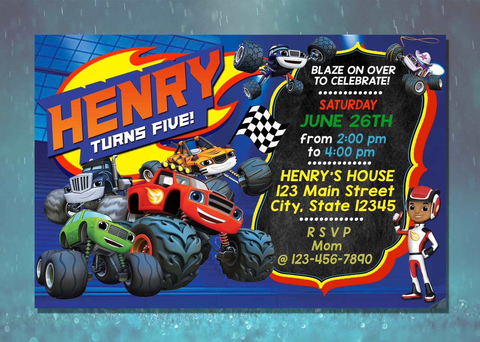 blaze-and-the-monster-machines-birthday-invitation-blaze-etsy