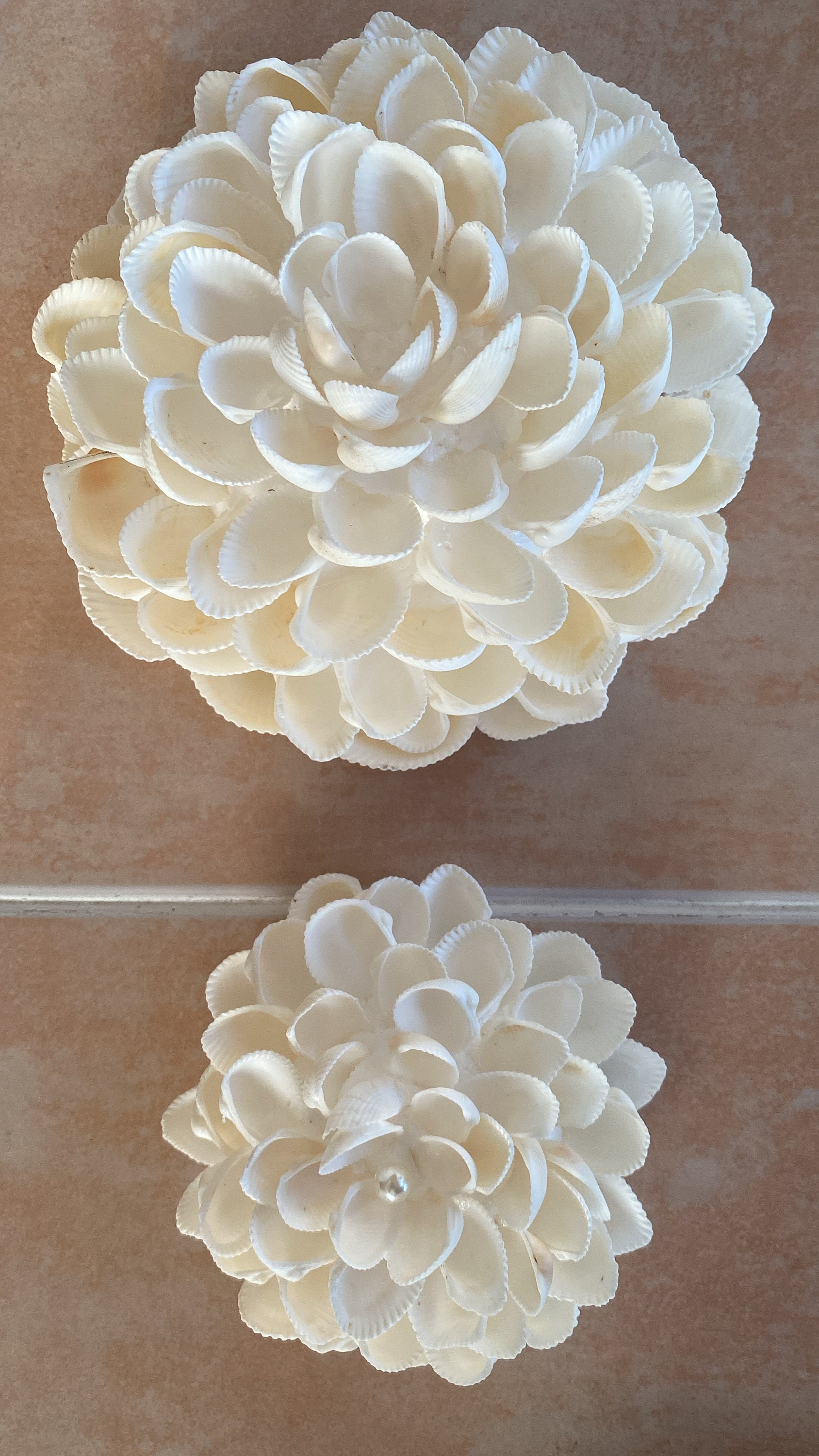 White Shell Flower: Pearl Centerpiece, Wedding Home Decor (4-inch) - Etsy