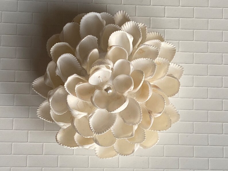 White Shell Flower: Pearl Centerpiece, Wedding Home Decor (4-inch) - Etsy