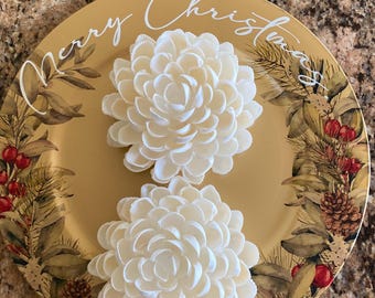 shell flower with white shells handcrafted zinnia shell flower centerpiece display for home events decor anniversary wedding centerpieces.