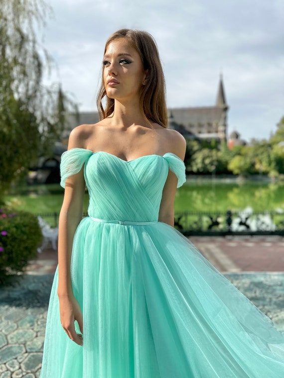 Mint green gowns cheap