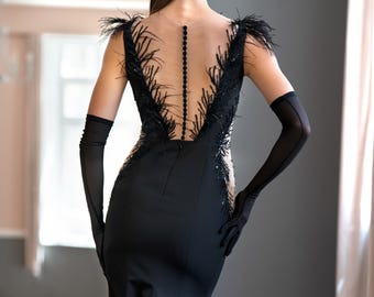Black Lace Mermaid Wedding Dress: Couture Gothic Bridal Gown