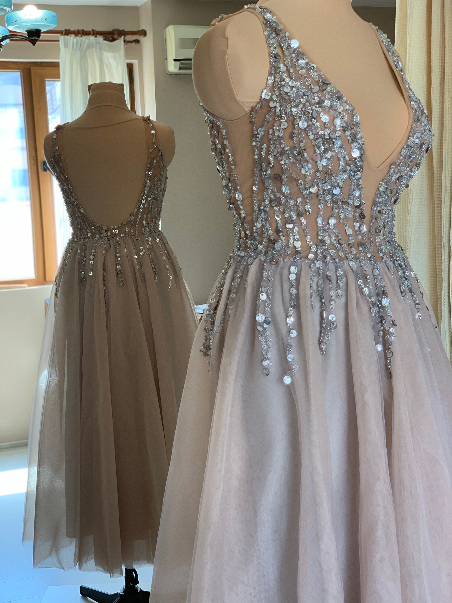 sachin and babi light blue dress Steel Grey Prom Dresses - Long & Short Prom Gowns