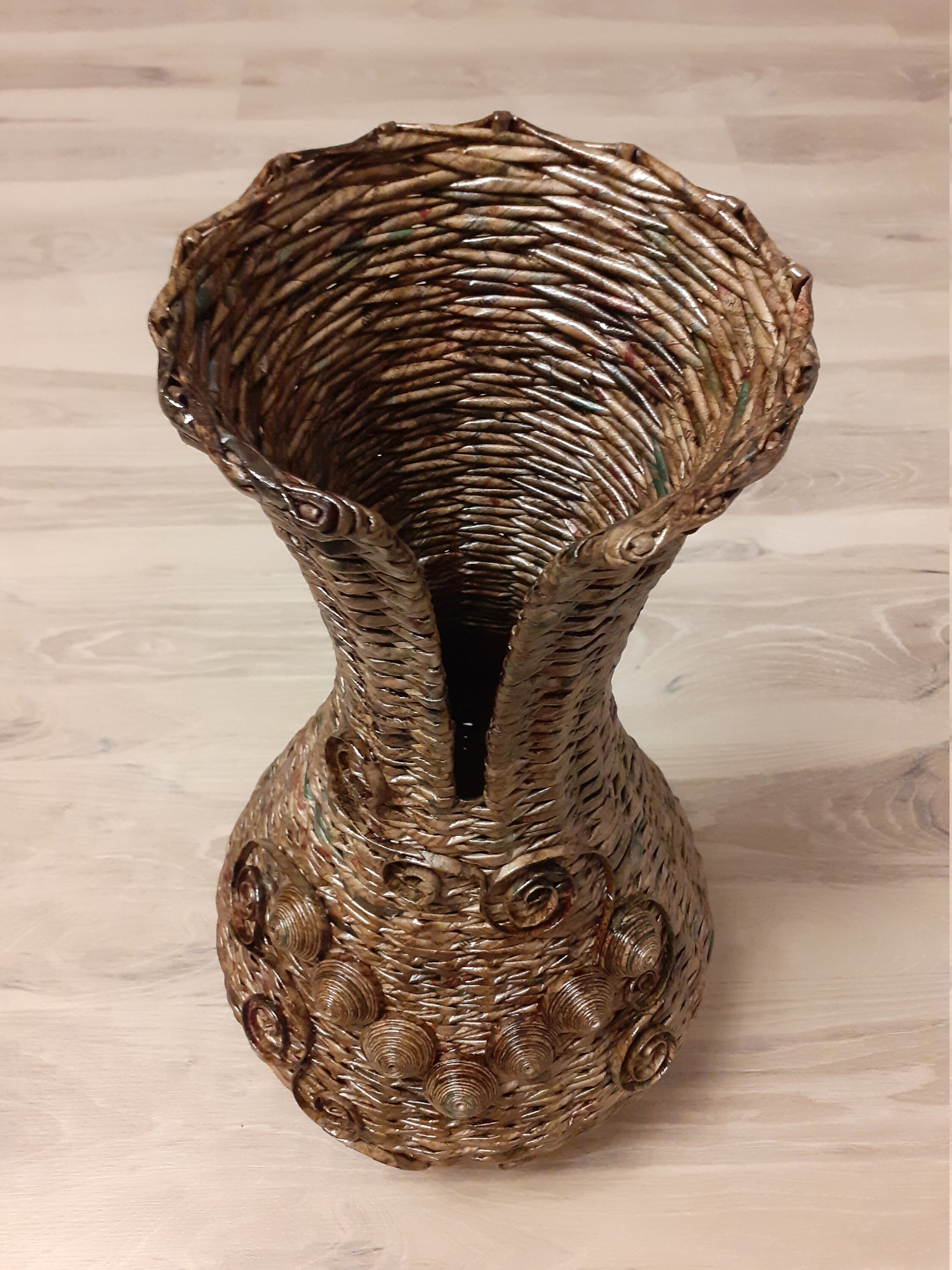 Wicker vase Large vase Tall vase Floor vase Black vase Etsy