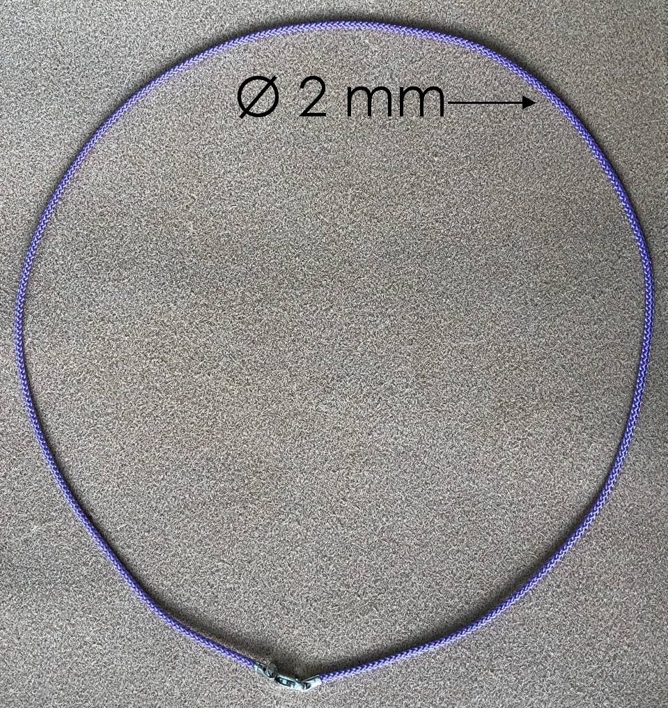 thumbnail image 2 of Handmade 2mm Silk Style Soft Fabric Cord Necklace - Sterling Silver Lobster Clasp - 20-25 Inch 2 of 5