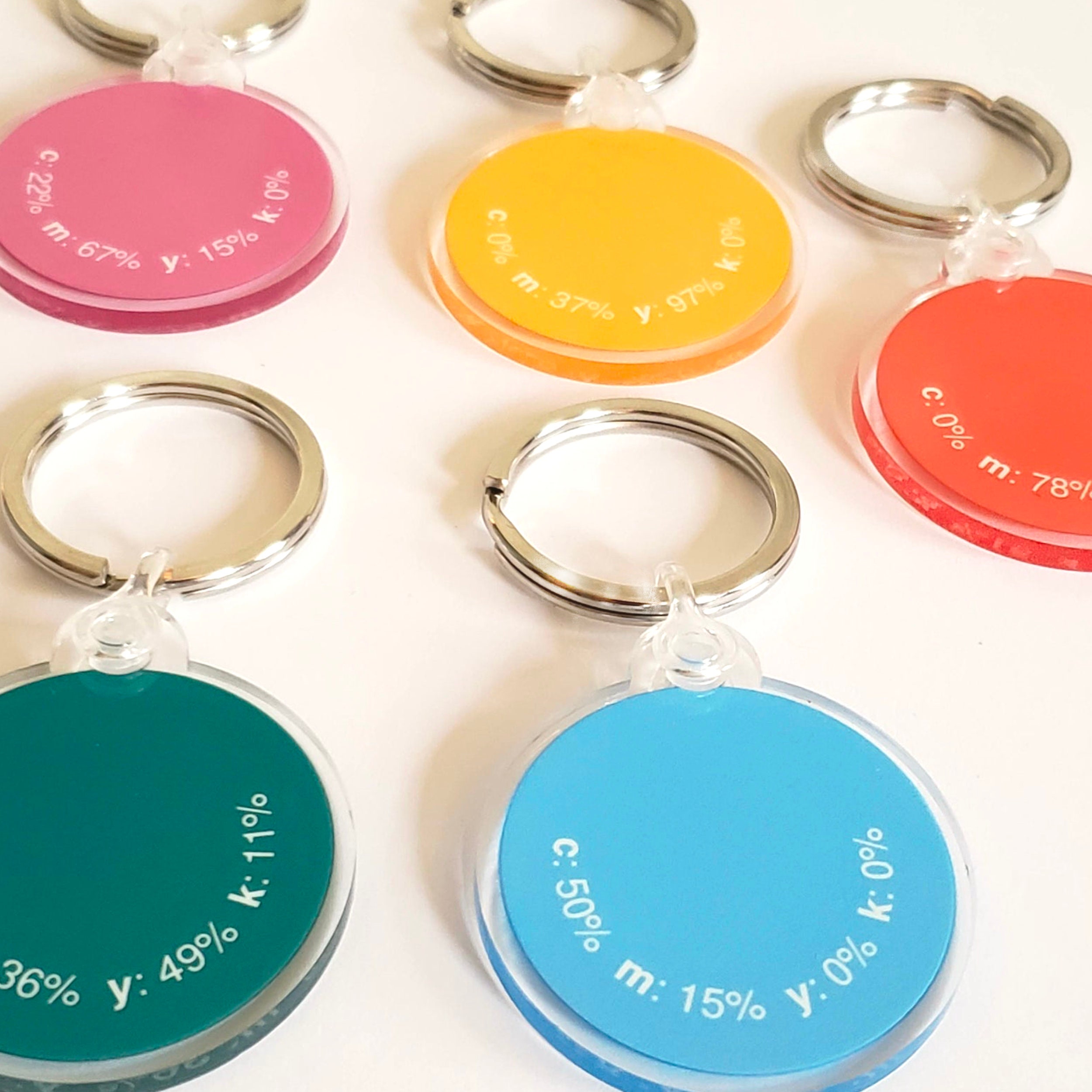 Keychain Acrylic Color Code CMYK Aesthetic Keychain Etsy UK