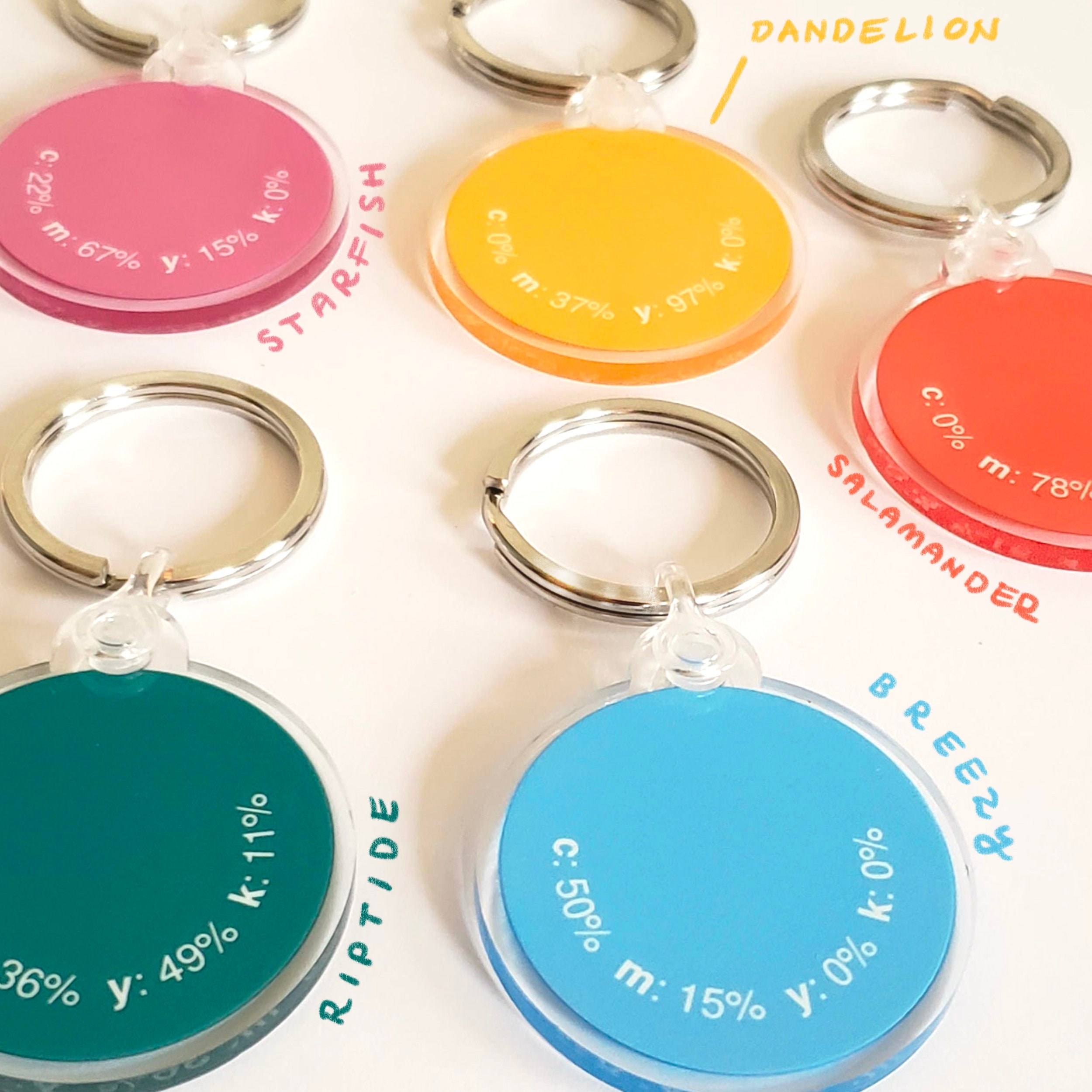 Keychain Acrylic Color Code CMYK Aesthetic Keychain - Etsy UK