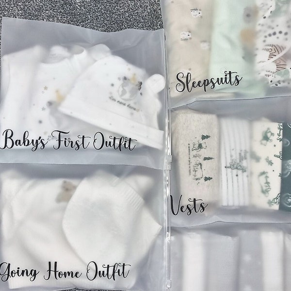 Hospital Bag Organisers, Baby Organisers, Custom Maternity Zip Lock Bags, Baby Storage, Personalised Bags, Baby Prep, Baby Bag Organisers