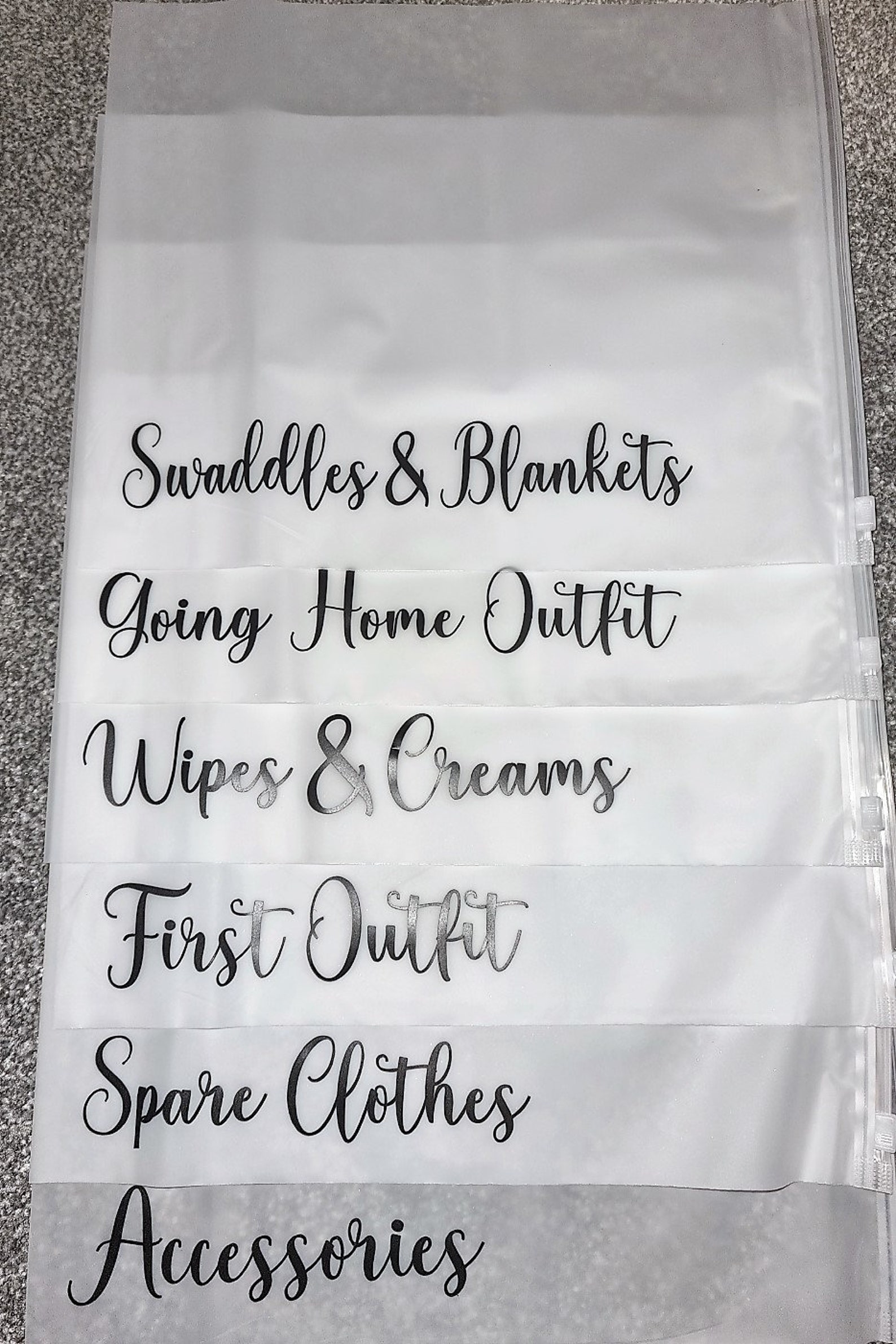 Hospital Bag Organisers Baby Organisers Custom Maternity Zip Etsy