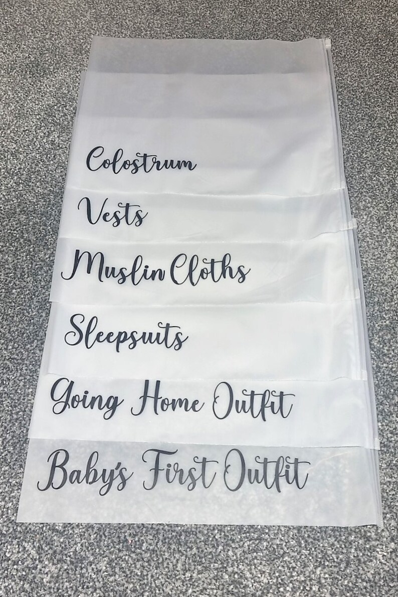 Hospital Bag Organisers Baby Organisers Custom Maternity Zip Etsy
