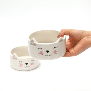 CUTE CERAMIC CAT bowls - set of 2 - each bowl is 4" wide