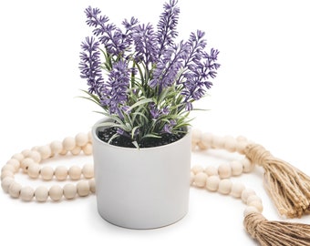 Fake lavender plant | artificial lavender plant | faux lavender plant in small white ceramic pot