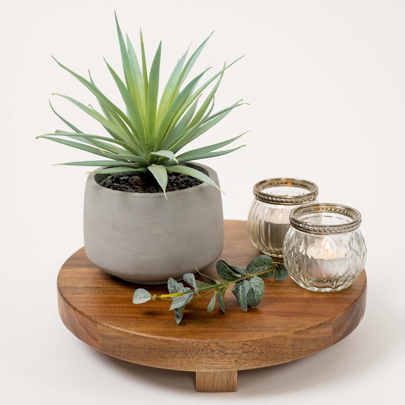 Round Riser Pedestal Board Acacia Wood Display Board Etsy