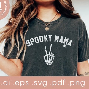 不気味なママ | 不気味なママ SVG PNG | ママのハロウィンシャツ SVG | 不気味なママ SVG カットファイル