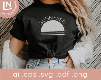 Sunkissed SVG | Summer Svg PNG | Beach Sun Sunshine Svg | Modern aesthetic Svg | Sun Kissed Shirt | Svg cut file