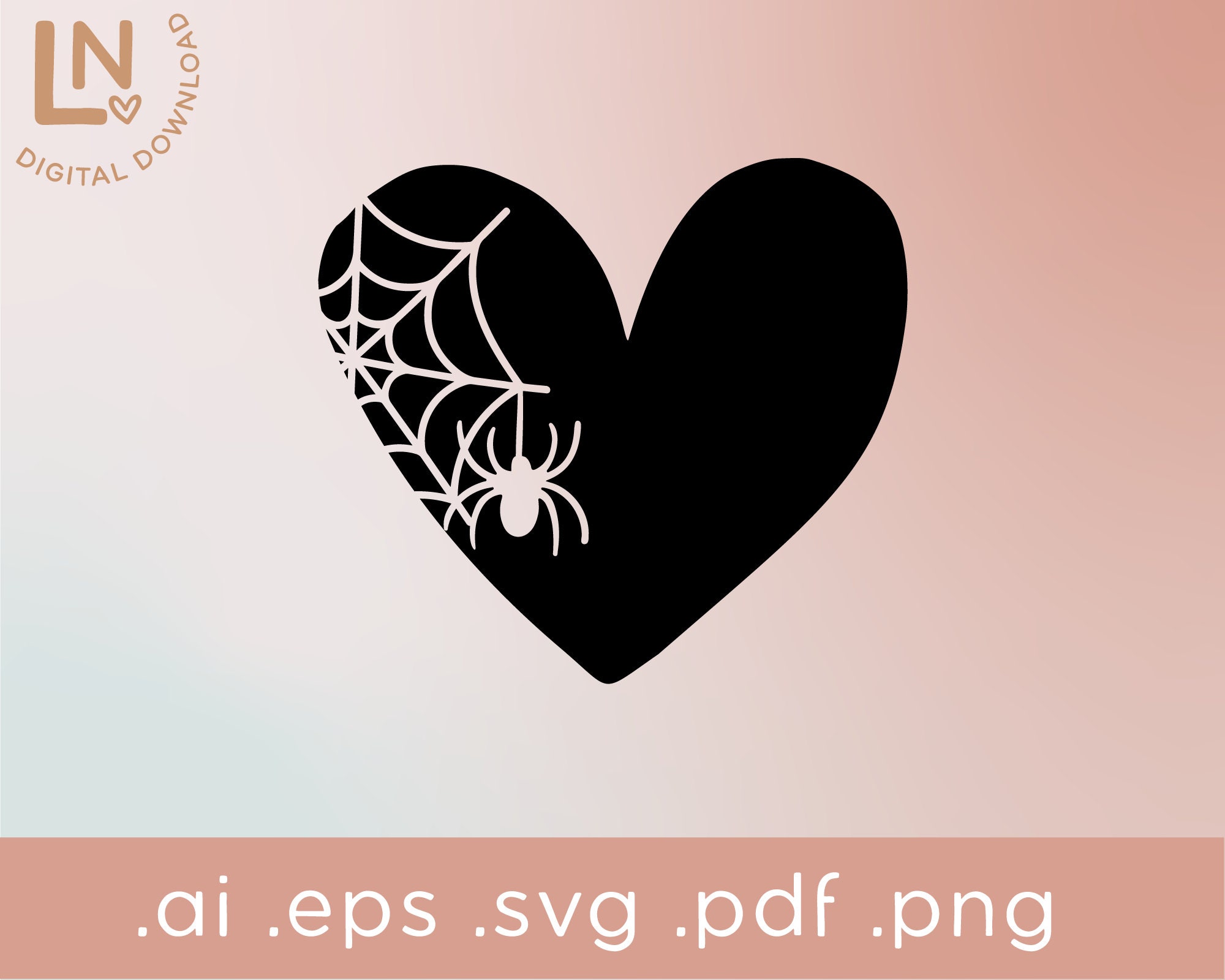 Spooky Heart SVG Halloween Heart SVG Spidey Heart Svg Cut Etsy