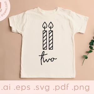 Tweede verjaardag SVG | 2e verjaardag shirt SVG | Twee verjaardagsshirt SVG | Svg-bestand knippen