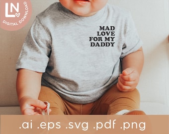 私のダダへの狂気の愛 SVG | レトロな幼児 SVG | SVG カット ファイル