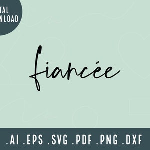 Verlobte SVG | Engagement Svg | Engagierte Svg | Zukünftige Frau Svg | Hochzeit Svg | Png-Silhouette