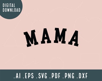 Curved Mama Svg - Etsy Canada