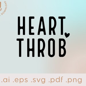 Heart Throb Svg | Kinderen Valentines Shirt | Heart Throb Shirt | Silhouet, Cricut Cut Bestand