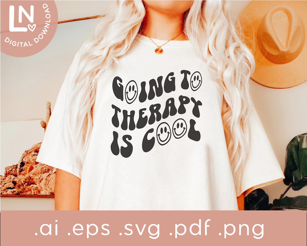 Going to Therapy is Cool SVG | Mental Health Svg Png | Retro Therapy ...