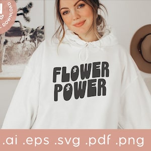 Flower Power SVG Png | Plant Mom Svg | Retro Flower Power Wave Svg Png | Plant Mom Geschenk | Plant Lady Clip Art