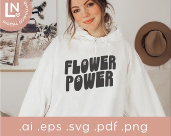 Flower Power SVG Png | Plant Mom Svg | Retro Flower Power Wave Svg Png | Plant Mom Gift | Plant Lady Clip Art