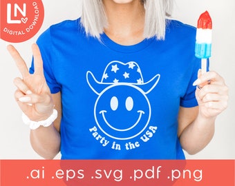 Party In The USA SVG Png | 4th Of July Png SVG |  Fourth Of July, Retro 4th Of July Svg Png, America Png, Retro Svg Png Cutfile