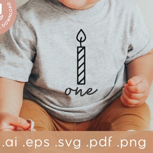 Premier anniversaire SVG | Bougie Premier Anniversaire | Fichier coupé SVG