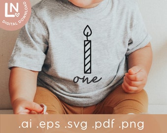 First Birthday SVG | Candle First Birthday | Svg cut file