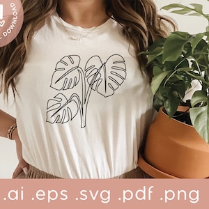 Monstera SVG Png | Plant Mom Svg | Usine de fromage suisse Svg | | cadeau Plant Mom Plant Lady Clip Art