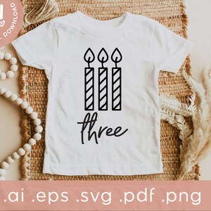 Dritte Geburtstag SVG | 3. Geburtstag Shirt SVG | drei Geburtstags-Shirt SVG | Plotterdatei