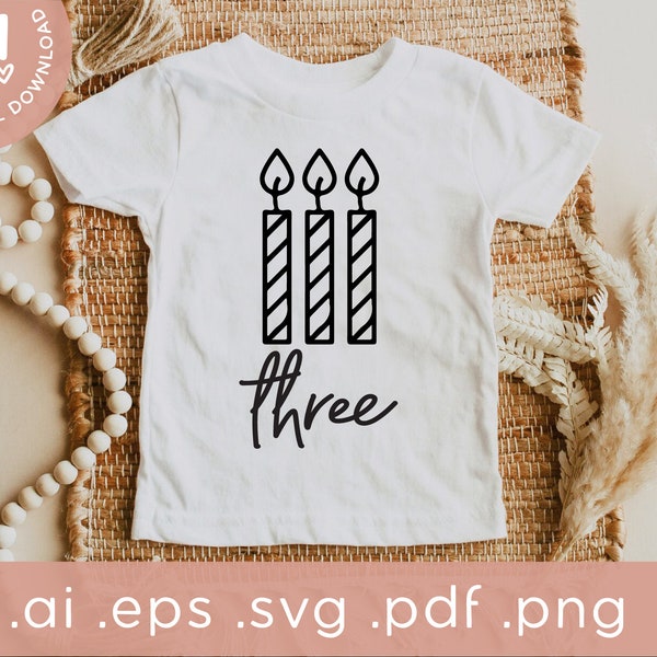 Third Birthday SVG | 3rd Birthday Shirt SVG | three Birthday Shirt SVG | Svg cut file