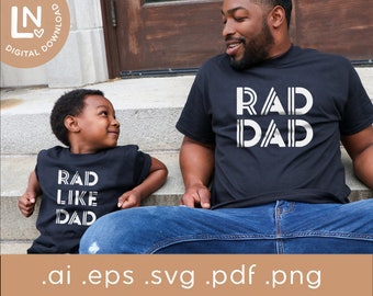 Rad pappa SVG png | Rad Like Dad Svg png | Fars dag SVG | Far och son Svg | far dotter svg png