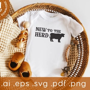 Nieuw in de kudde SVG | Nieuwe baby landbouw png svg | Nieuwe Baby Rancher SVG | Boerenleven SVG Png | Svg-bestand knippen