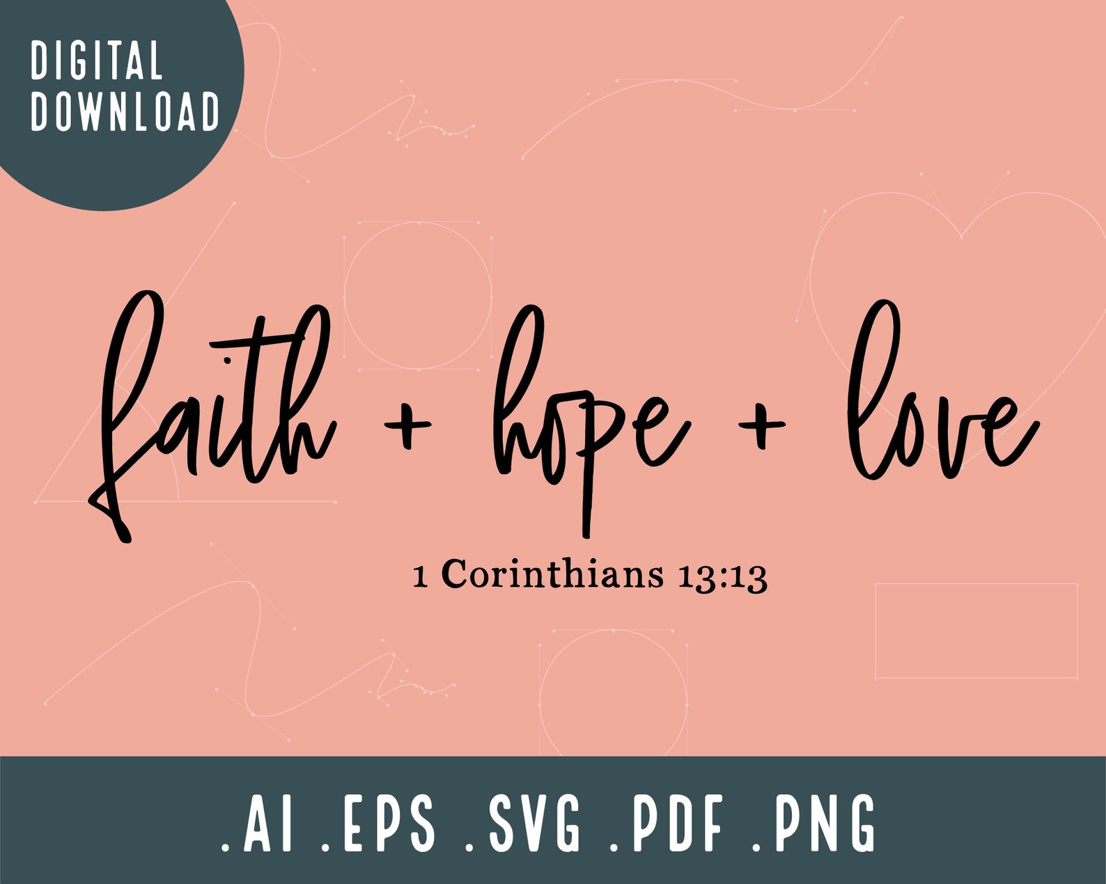 Faith Hope Love SVG | Christian SVG | Bible Verse SVG | Svg Cut File - Etsy
