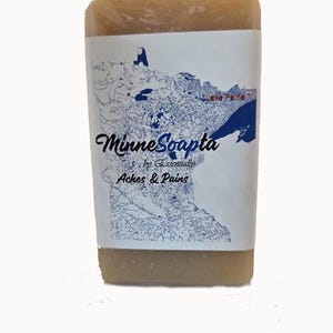 MinneSoapta Aches & Pains Bar Soap - Jabón de aceite esencial natural que hace más que limpiar.