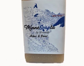 MinneSoapta Aches & Pains Bar Soap - Natural Essential Oil Soap that does more than clean.