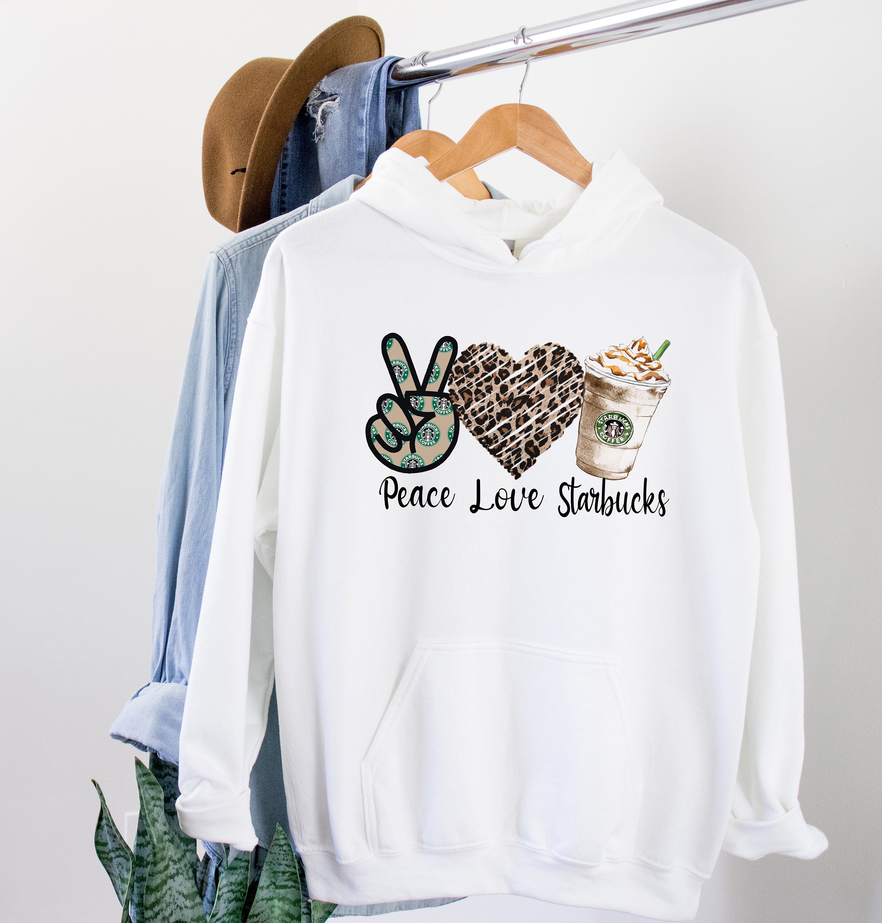 Peace love shop world hoodie