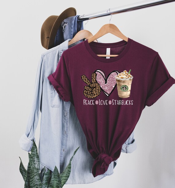Peace love starbucks shirt Clearance