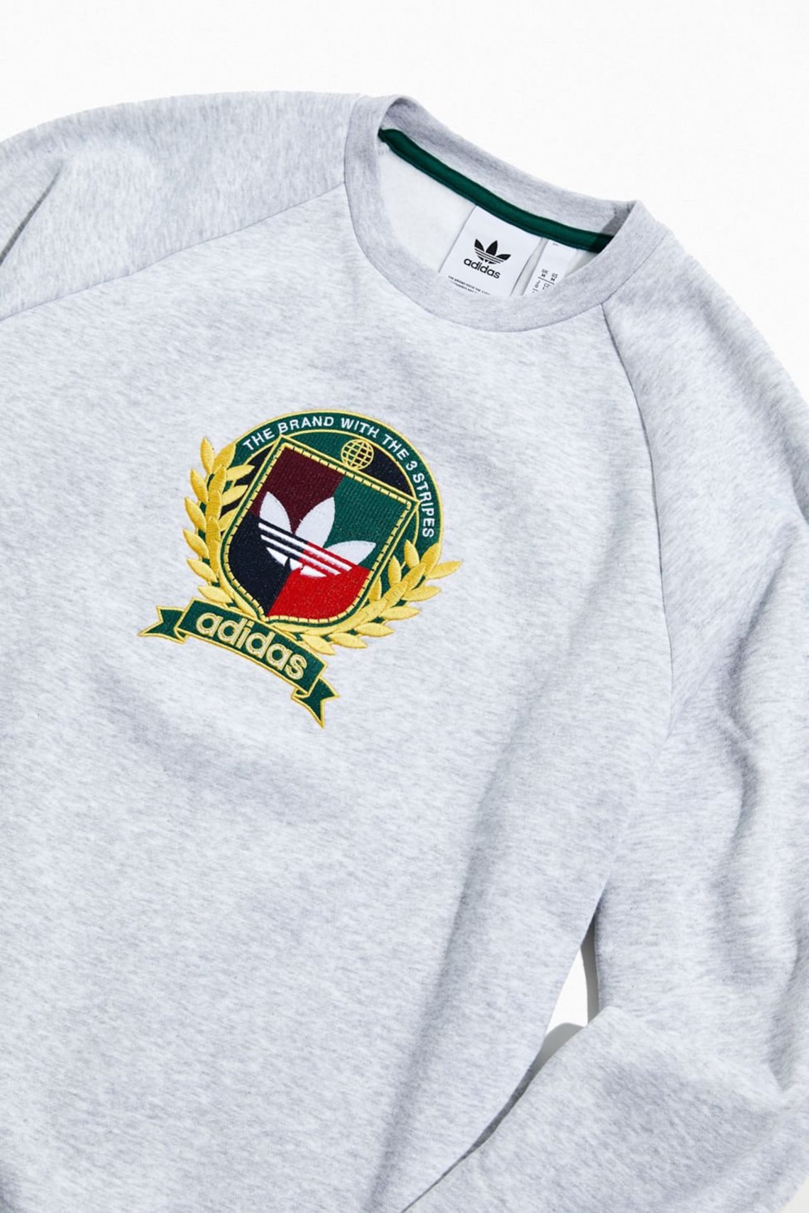 adidas originals hoodie with collegiate crest in green fleece