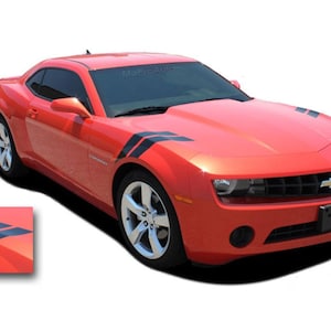 Camaro DOUBLE BAR : 2010 2011 2012 2013 Chevy Camaro LeMans Hood Fender Hash Stripes Vinyl Graphic Decals - &quot;The MoProAuto Original&quot;